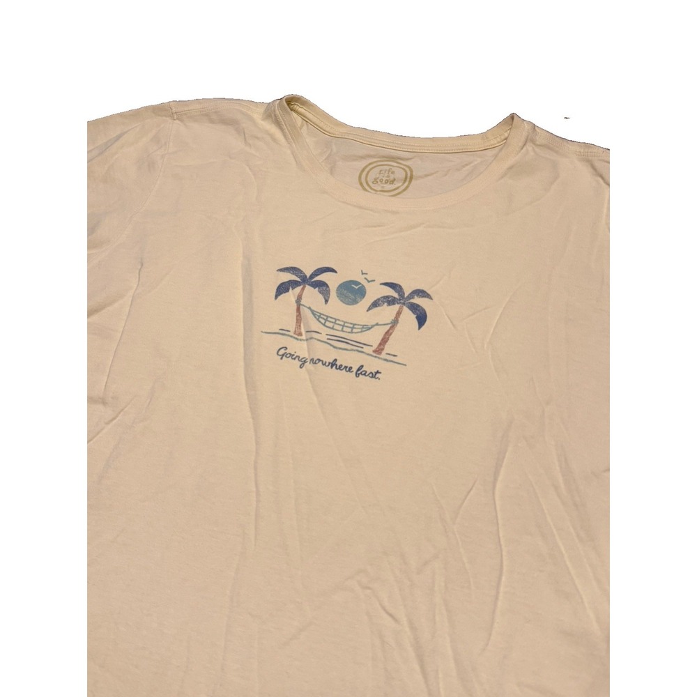 Life Is Good Shirt Womens 2XL Going Nowhere Fast Short Sleeve Classic Fit Palm